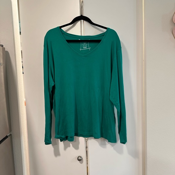 Lane Bryant 26/28 Green Long Sleeve Shirt - Picture 1 of 5